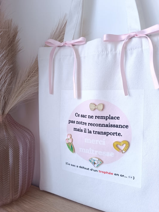 Tote Bags "Merci Maîtresse" 🩷👩🏻‍🏫
